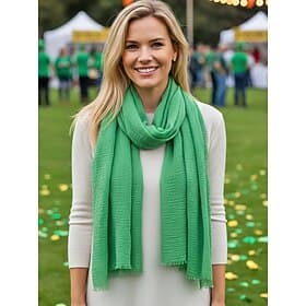 Leichter Damenschal aus Polyester, in verschiedenen Farben erhältlich, weich und dünn, perfekt für den St. Patrick's Day und den Alltag.