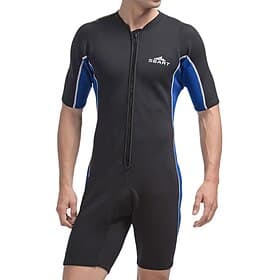 Men's 2mm Neoprene Dive Wetsuit Rash Guard Stretchy Short Sleeve Front Zipper - Surfing Snorkeling Scuba Patchwork Winter Autumn