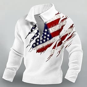 4th of July 2026 250th Memorial Day Men's Designer US Flag Hoodie Sweatshirt Casual Outdoor Daily