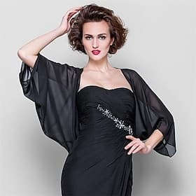 Châles enveloppe bolero pour femmes shrug manteaux  vestes élégante protection solaire 3/4 longueur de manche chiffon wraps invité de mariage avec couleur pure