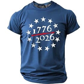 4th of July 2026 250th Memorial Day Men's 3D Print US Flag Crew Neck Short Sleeve T-Shirt Daily Street thumbnail 2