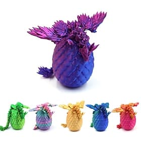 3D Printed Dragon Eggs with Dragon Inside,Mini Eggs Articulated Crystal Fidget Toys,Easter Basket Stuffers,Mystery Mythical Pieces