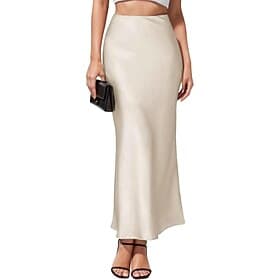 Women's Elegant Fashion Maxi High Waist Skirts Plain Ruched Inelastic Daily Street Black Champagne Army Green Green Summer