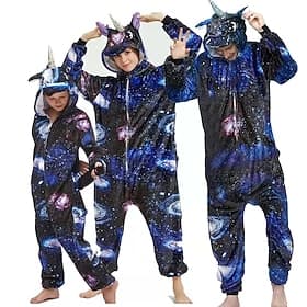Pyjama Kigurumi Costume de Groupe Costume grenouillère Animal Licorne Fantaisie Chaud Confortable À capuche Toison Enfant Adulte Homme Femmes Garçons Halloween