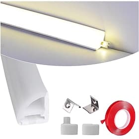 3.28-65.6 ft  Silicone LED Diffuser Channel System 16 x 16mm V Shape Flexible Waterproof Neon Rope Strip Light Tube Cover for 10mm Led Strip Lights/No light st