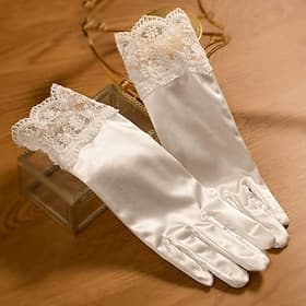 Terylene Wrist Length Glove Elegant / Stylish With Embroidery / Pure Color Wedding / Party Glove
