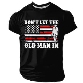 Men's Old Man Funny Slang T Shirt Short Sleeve T shirt 3D Print Crew Neck Shirt Fashion Daily Daily Street Blue Black Red Summer Spring Clothing Apparel S M L