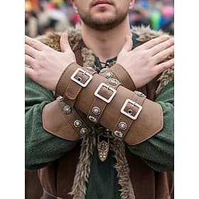 Heren Multi-Kleur Faux Leren Bracers - Multi-Kleur Accessoire voor Carnaval Maskerade en Themafeesten
