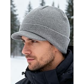 cappello da uomo lavorato a maglia per esterni, disponibile in diversi colori: caldo e comodo per l'inverno e le attività all'aperto