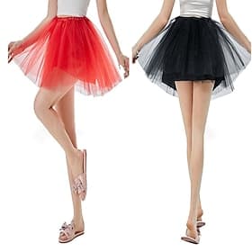 Fancy Costume Tulle Skirt Tutu Skirt Retro Vintage 1980s Layered Puffy Neon Adults' Women's Halloween Carnival Party Performance Dance Ballet Dress Up