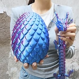 Large 3D Printed Dragon with Easter Egg,Big Articulated Dragon Fidget Home Decor, Desk Pet, Christmas Birthday Gift