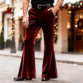 Men's Trousers Dress Pants Velvet Pants Pocket Buttons Plain Comfort Daily Business Party Fashion Casual Blue Black Micro-elastic