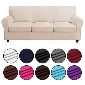 Stretch Full Coverage Sectional Sofa Seat Cushion Covers Set for Single Loveseat 3-Seater All Season Furniture Protector
