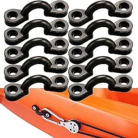 10Pcs Kayak Pad Eye Kit With 20Pcs Screws Accessories Nylon Bungee Deck Loops Kayaking Replacement Parts For Canoe Rigging