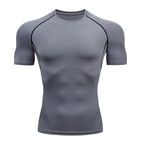 Men's Solid Colored Running T-Shirt Compression Shirt Running Shirt Summer Spring Fall Short Sleeve Quick Dry Compression Moisture Wicking Gym Workout Active T