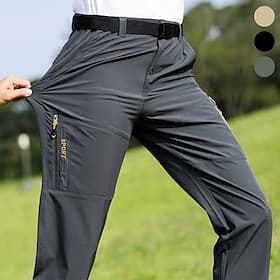 Men's Hiking Pants Trousers Summer Spring Autumn / Fall Outdoor Regular Fit Quick Dry Soft Sweat wicking Comfortable Bottoms Dark Grey Black Elastane Camping /