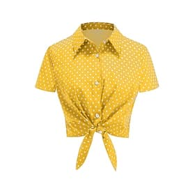 1950s Retro Vintage Crop Top Shirt Short Sleeves Polka Dot Fancy Dress Women's Masquerade Event / Party Bachelorette Party Festival Adults' Top Spring  Summer