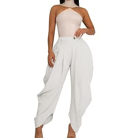 Per donna Culotte Gamba Larga Chinos Elegante Vintage Moda Lunghezza alla caviglia Vita Alta Semplice Tasca Fascia Elastica Comodo Inelastico Quotidiano Casa A