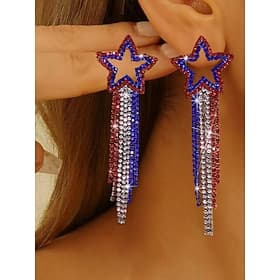 1 Pair Earrings For Women's Daily Street Festival Rhinestone Geometrical Star