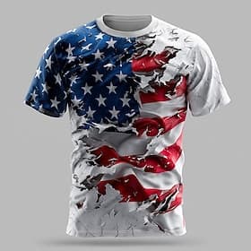 4th of July 2026 250th Memorial Day Men's Patriotic Distressed Patriot Graphic American Flag T-Shirt
