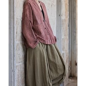 Per donna Camicie di cotone e lino Blusa Tasca Bottoni Tinta unica Semplice Vintage Casual Manica Lunga Scollo a V Top Regolari Quotidiano Ferie Uscire Marrone