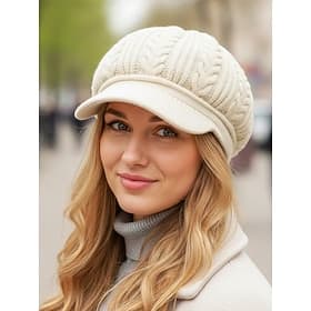 Women's Knitted Baseball Cap with Fleece Lining, Multiple Colors, Warm and Cozy Winter Hat