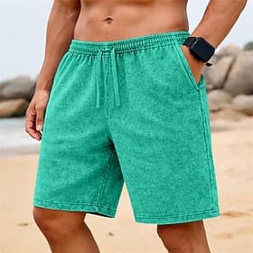 SoftFade™ Men's Shorts Summer Shorts Casual Shorts Acid Wash Shorts Pocket Elastic Waist Washed Comfort Breathable Above Knee Casual Outdoor Beach Vacation Fas