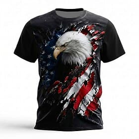 4th of July 2026 250th Memorial Day Patriotic Patriot Graphic American Flag Short Sleeve T-Shirt