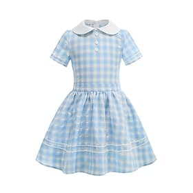 1950s Retro Vintage Midi Swing Dress Flare Dress Short Sleeves Checkered / Gingham Fit  Flare Swing Fancy Dress Girls' Children's Day Masquerade Vacation Daily