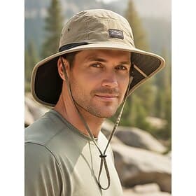 Men's Lightweight Polyester Sun Hat – Fisherman Hat, Multiple Colors, Breathable and Quick-Drying – Perfect for Fishing, Hiking and Outdoor Activities