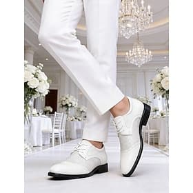 scarpe eleganti bianche da uomo: design classico e formale per matrimoni e occasioni speciali