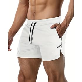 Herren Laufshorts Sportshorts Fitnessshorts Kordelzug Tasche Elastischer Bund Unterteile Lässig Outdoor Urlaub Sommer Schnelltrocknend Leicht Weich Fitnesstrai