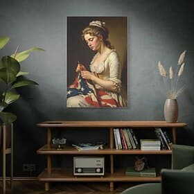 250th anniversary gift Betsy Ross. Betsy Ross painting for canvas print
