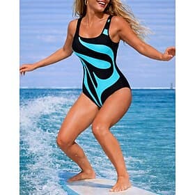 Women's Medium Bathing Suit One Piece Swimsuit Swimsuits Abstract UV Protection Elastic Sleeveless Swimwear Swimsuit Surfing Diving Swimming Summer