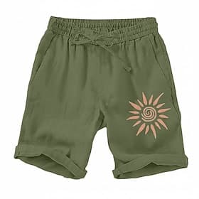 Men's Shorts Linen Shorts Summer Shorts Beach Shorts Drawstring Elastic Waist Graphic Sun Soft Breathable Knee Length Casual Daily Beach Hawaiian Designer Blue