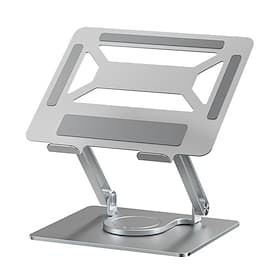 Aluminum Laptop Docking Station Stand, Adjustable Computer Stand with 360 Rotating Base, Ergonomic Foldable Laptop Riser with 5 in 1 Hub (3 USB 3.0) for 13-17
