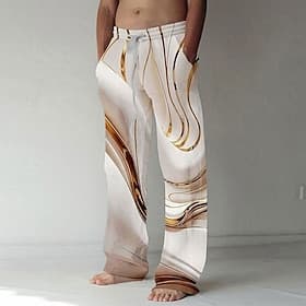 Homme Marbre Art liquide abstrait Pantalons Pantalon décontracté Pantalons Amples Taille Moyenne Occasionnel Quotidien Extérieur Vacances Cordon de serrage Tai