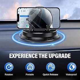 Multi-Functional Car Phone Holder with Anti-Slip Base, Dashboard Mount, Rotatable Design for Easy Viewing, Compatible with All Vehicles, PC Material, Navigatio