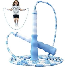 Jump Rope with LED lights for Fitness Exercise Equipment, Tangle-Free Rope Skipping with Soft Beaded Segment, Premium Adjustable Jumping Rope for kids, women,