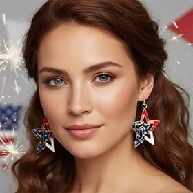 250th Anniversary USA Earrings Cosplay Adults' Women's Independence Day / the Fourth of July 4th of July Party Performance Dress Up