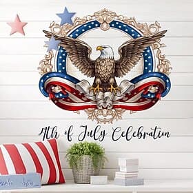 2 Pack American Independence Day Flag Eagle Creative Wall Stickers Room Personalized Posters Self Adhesive Stickers
