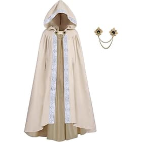 Rétro Vintage Médiéval Renaissance Cap Cape Cape à Capuche Vampire Déguisement Unisexe Celtique Fantaisie Halloween Carnaval Performance LARP Adultes Cape