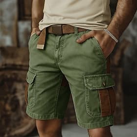 Men's Cargo Shorts Outdoor Shorts Casual Shorts Hiking Shorts Patchwork Multi Pocket Straight Leg Color Block Solid Wearable Moisture Wicking Short Casual Dail