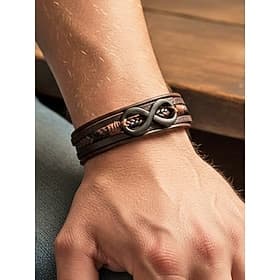 Men's Faux Leather  Alloy Infinity Bracelet, Multilayer Braided Design, Casual Vintage Style, Multicolor Options, Perfect for Vacation Wear  Everyday Casual Ou
