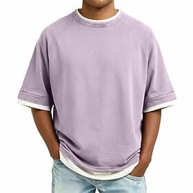 SoftFade™ Men's Cotton T Shirt Washed Shirt Short Sleeve Crew Neck Summer Spring Plain Retro Vintage Casual Distressed Vintage Style Garment Dyed Washed Casual