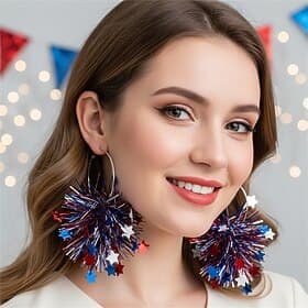 250e anniversaire des États-Unis Boucles d'oreilles Cosplay Adulte Femmes Jour de l'Indépendance / 4 Juillet 4 Juillet Soirée Performance Se déguiser