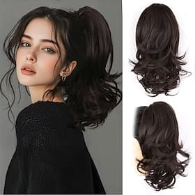 Clip In / On Code di Cavallo Morbido / Regolabili / Confortevole Capelli Sintetici Pezzo di capelli Estensione capelli Riccio Lunghezza media Quotidiano / Vaca