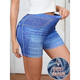 Femmes Chinos Shorts Streetwear Occasionnel Longueur complète Taille moyenne Uni Avec Poches Taille Élastique Confortable Micro-Élastique Extérieur Vacances Ru