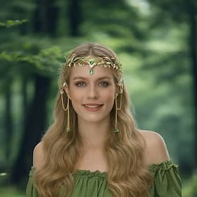 Retro Vintage Medieval Renaissance Headpiece Earrings Elf Fairy Fancy Dress Unisex Fantasy Halloween Carnival Renaissance Fair LARP Adults Headpiece Earrings