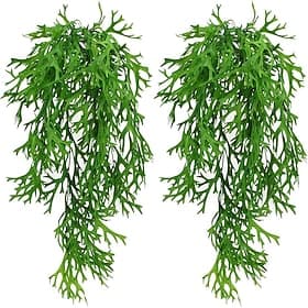 4 Pack Artificial Staghorn Fern Hanging Plants Faux Fern Greenery Tropical Jungle Leaves Vine for Wall Background Decor, Wedding, Garden, Home, Outdoor Decor
